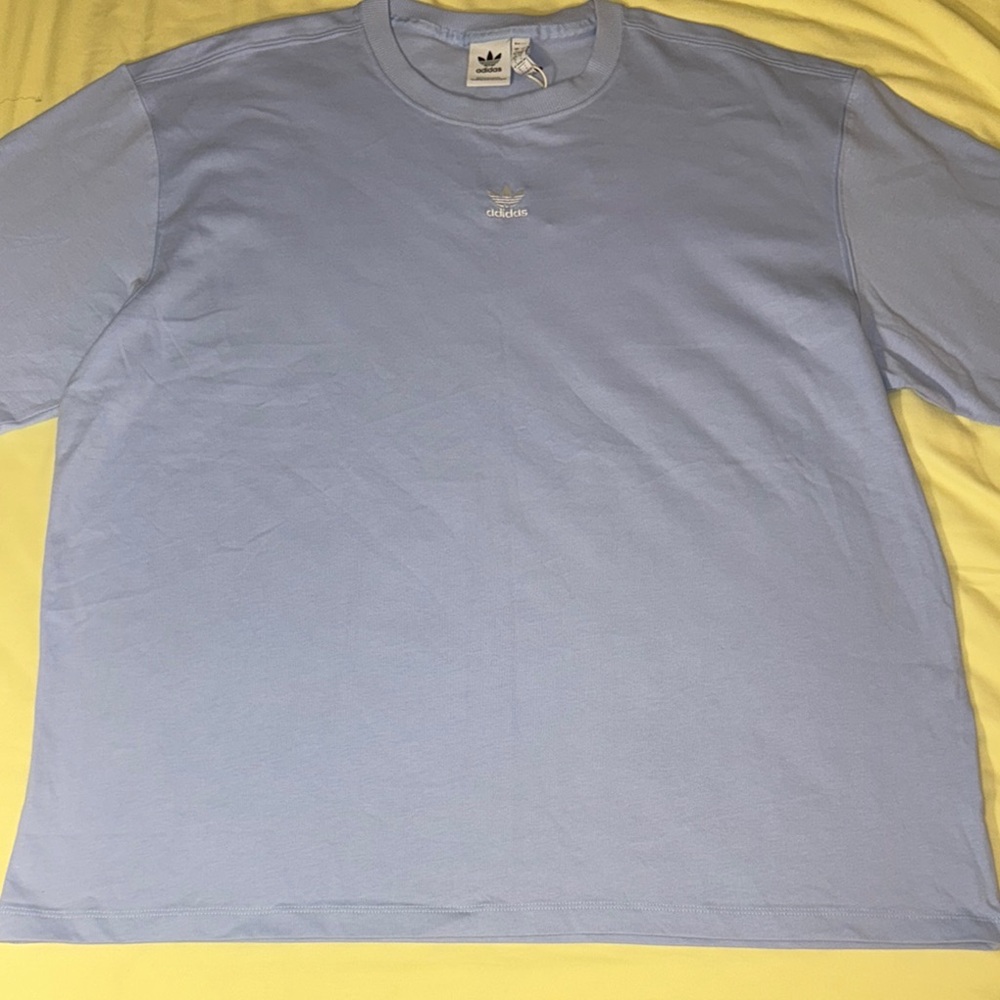 Adidas Blue Short Sleeve Tee (Large) / Rib Shorts - (XL)